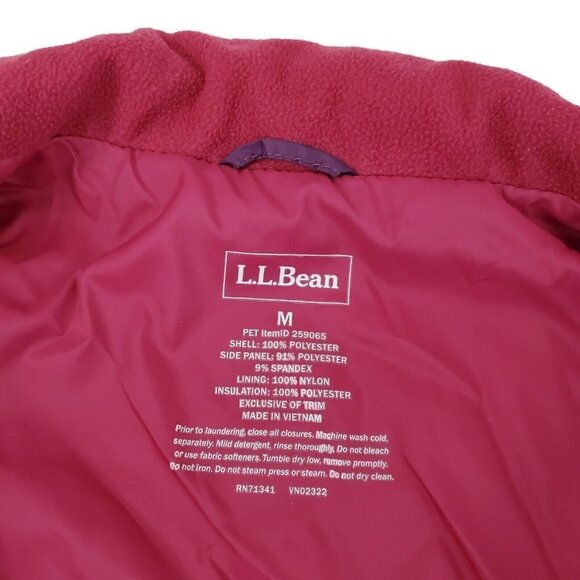 LL Bean Vest Jacket‎ Womens Medium Cranberry Thinsulate Quilted Outdoor Pockets - Picture 7 of 12